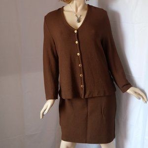 St. John Suit Knit Skirt/Jacket Sz 14
